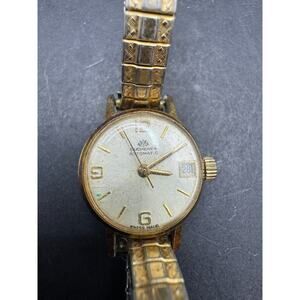 Vintage Bucherer Automatic Mechanical Wristwatch Swiss Made Gold Tone Working